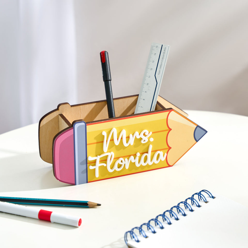 Teacher Pencil Holder, Desk Organizer, Teacher Appreciation Gift