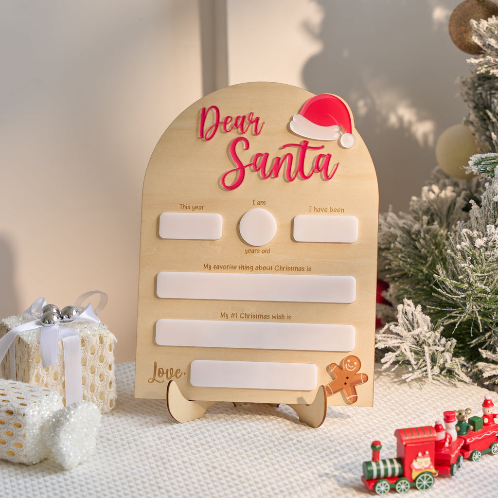 Dear Santa Board, Kids Christmas List Plaque