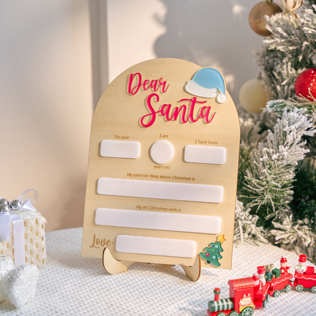 Dear Santa Board, Kids Christmas List Plaque