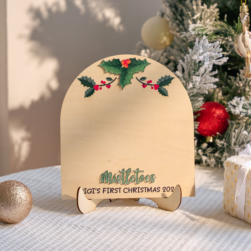 Mistletoes Baby Footprint, Christmas Sign for Kids