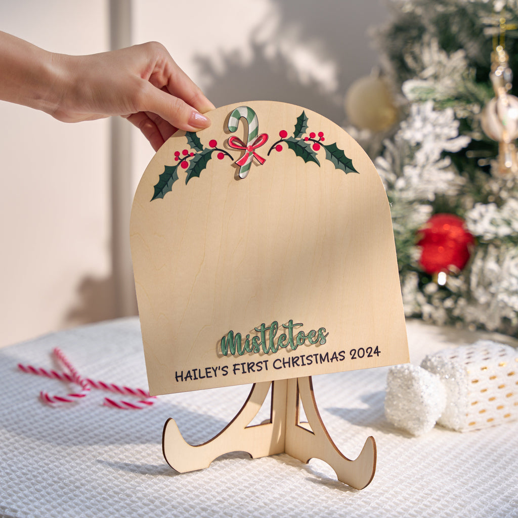 Mistletoes Baby Footprint, Christmas Sign for Kids