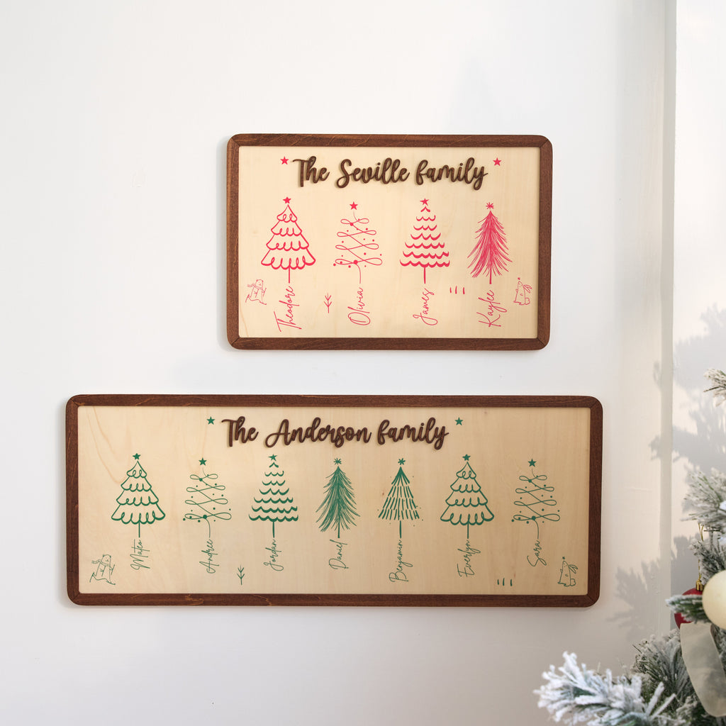 Scripted Christmas Tree Wall Frame, Christmas Family Wall Decor