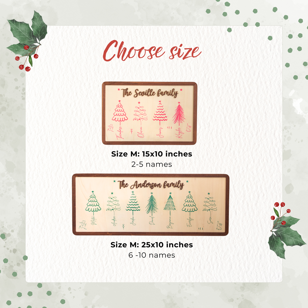 Scripted Christmas Tree Wall Frame, Christmas Family Wall Decor