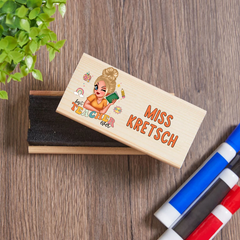 Personalized Best Teacher Ever Boho Whiteboard Eraser, End Of The School Year Gift For Teachers, Teacher Appreciation Gift