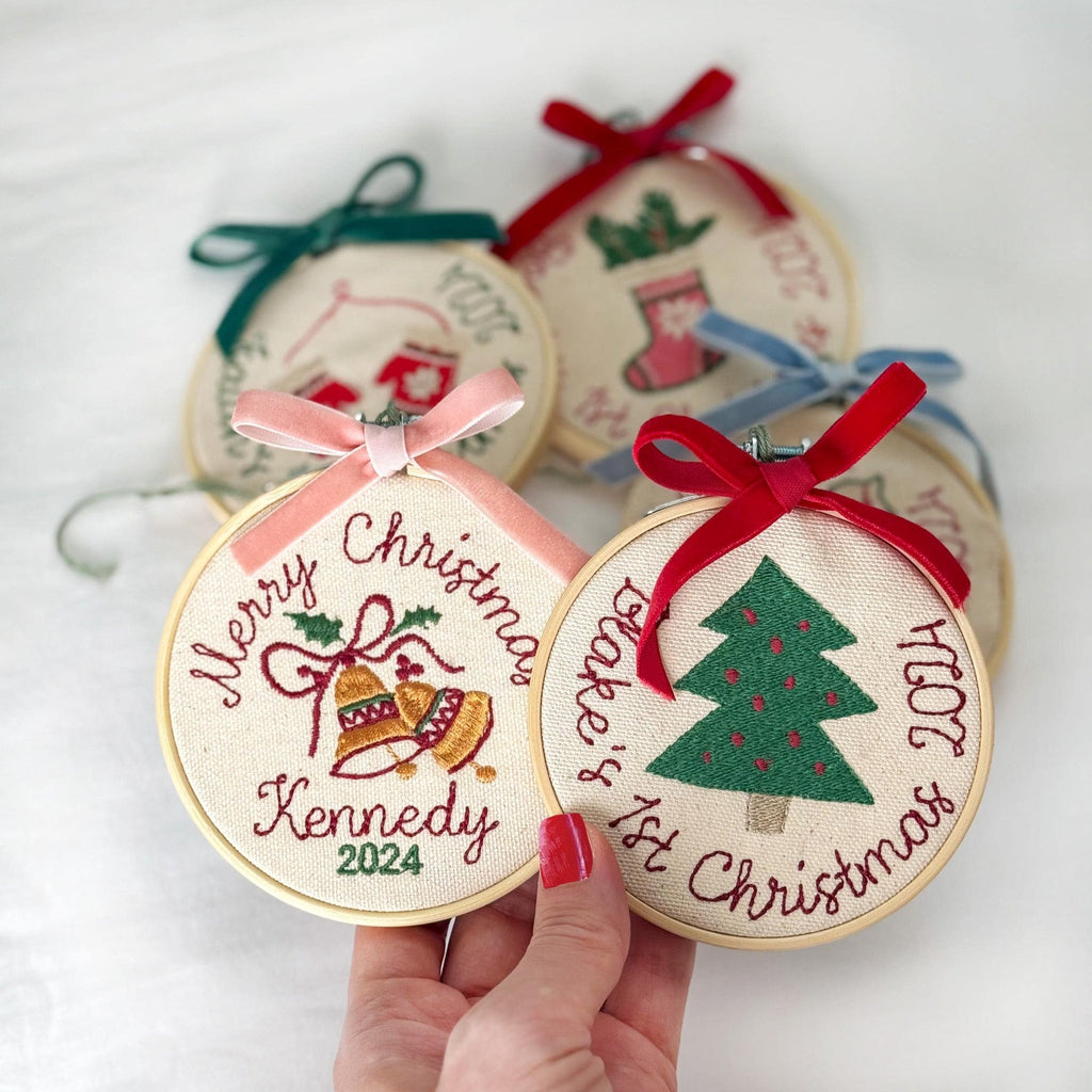 Christmas Embroidered Ornament, Baby’s First Christmas Ornament