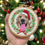 Christmas Embroidered Cat Picture Ornament, Custom Dog Ornament