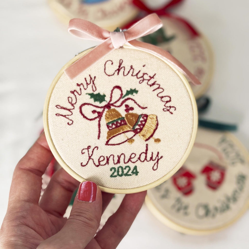 Christmas Embroidered Ornament, Baby’s First Christmas Ornament