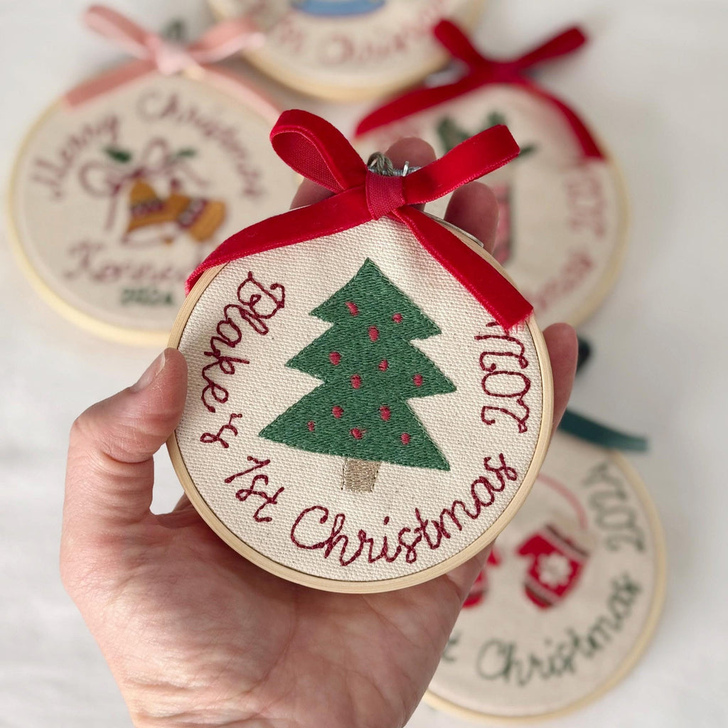 Christmas Embroidered Ornament, Baby’s First Christmas Ornament