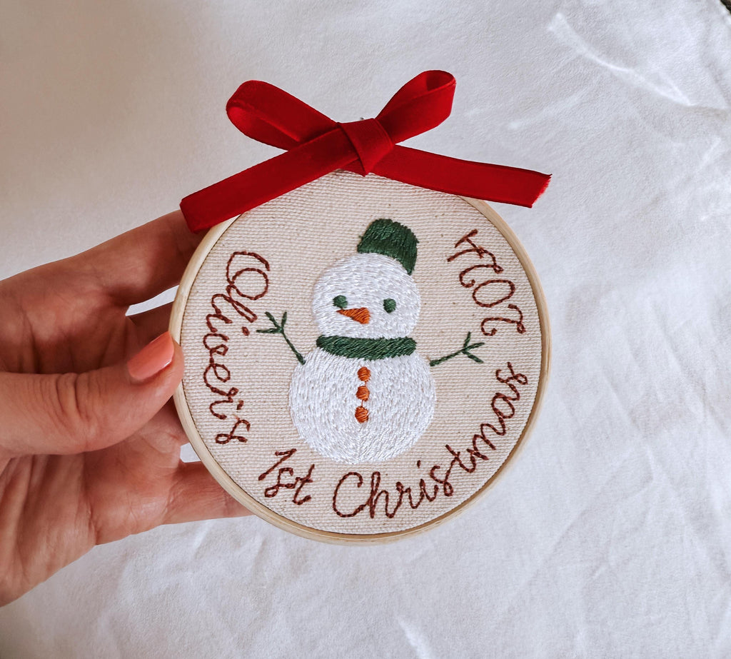 Christmas Embroidered Ornament, Baby’s First Christmas Ornament