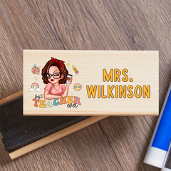 Personalized Best Teacher Ever Boho Whiteboard Eraser, End Of The School Year Gift For Teachers, Teacher Appreciation Gift