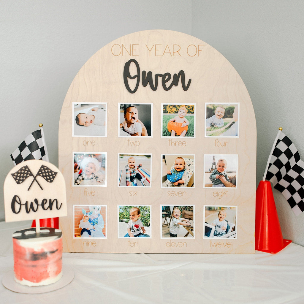 Wooden Milestone Photo Board, One Year Photo Sign, First Birthday Decorations