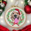 Christmas Embroidered Cat Picture Ornament, Custom Dog Ornament