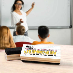 Personalized Doodle Teacher Name Whiteboard Eraser, End Of The School Year Gift For Teachers, Teacher Appreciation Gift