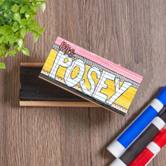 Personalized Doodle Teacher Name Whiteboard Eraser, End Of The School Year Gift For Teachers, Teacher Appreciation Gift