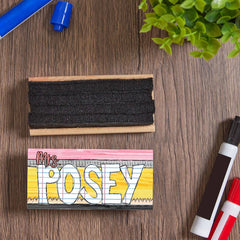 Personalized Doodle Teacher Name Whiteboard Eraser, End Of The School Year Gift For Teachers, Teacher Appreciation Gift