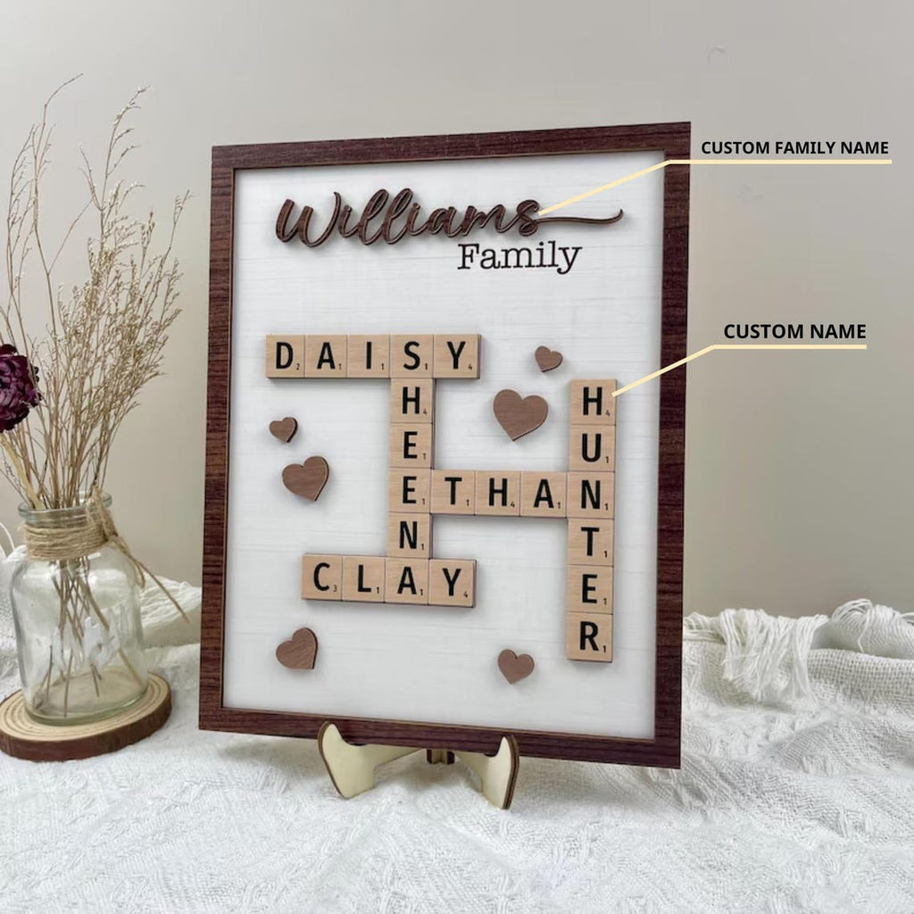 Personalized Family Scrabble Puzzle Sign