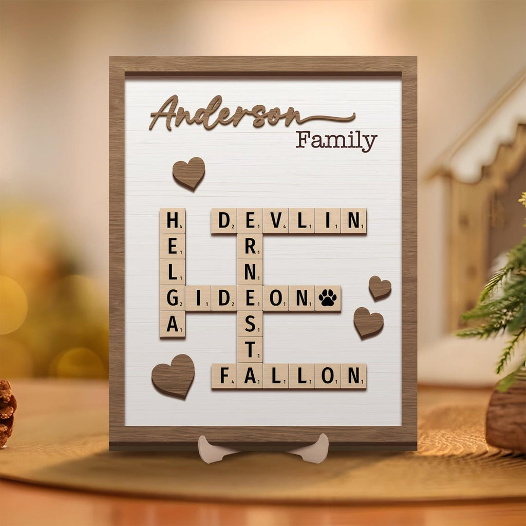 Personalized Family Scrabble Puzzle Sign