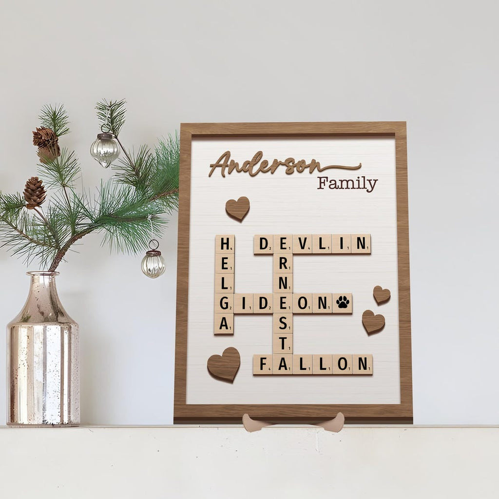 Personalized Family Scrabble Puzzle Sign