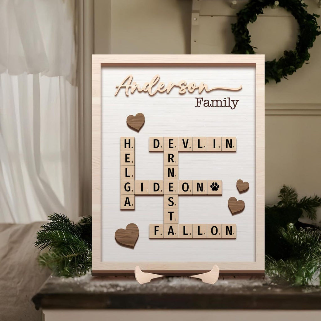 Personalized Family Scrabble Puzzle Sign