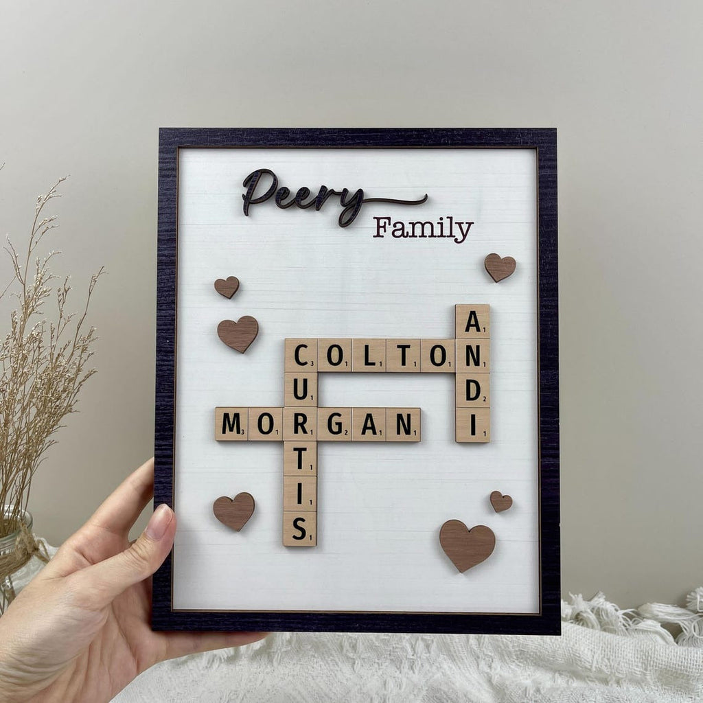 Personalized Family Scrabble Puzzle Sign