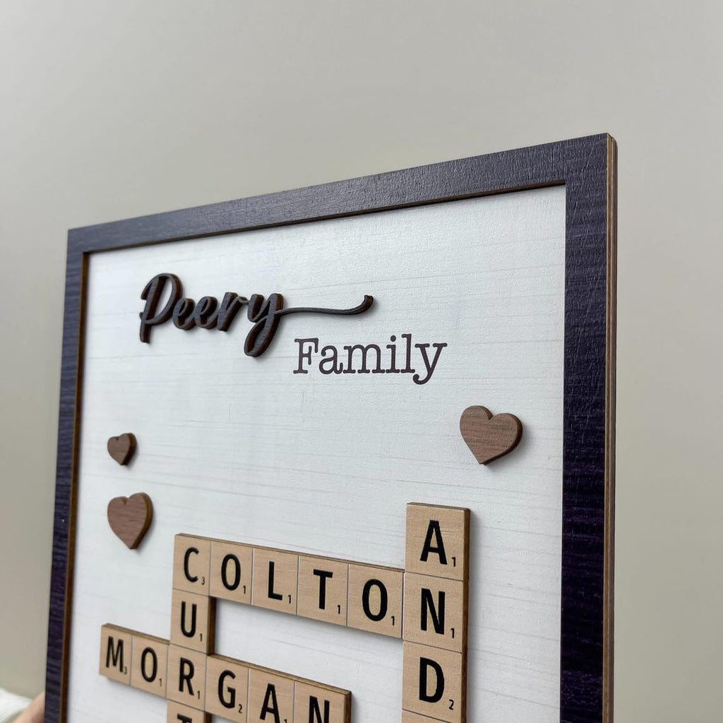 Personalized Family Scrabble Puzzle Sign